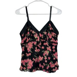 Vintage Y2K Fashion Bug Size Medium Floral Babydoll Cami Tank Top Fairy Boho